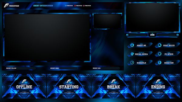 Twitch Overlay Panels And Intro Outro Brb